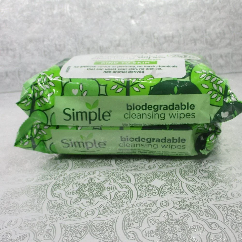 SIMPLE Sensitive Biodegradable Cleansing Wipes 2 Pack💥💥
